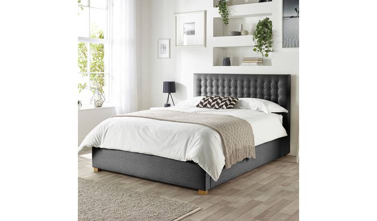 CL Opulence Twill Kingsize Ottoman Bedframe - Charcoal