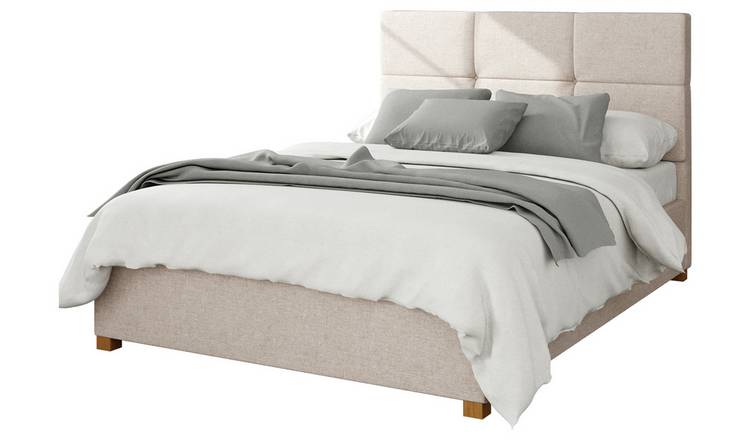 Aspire Caine Twill Superking Ottoman Bedframe - Natural