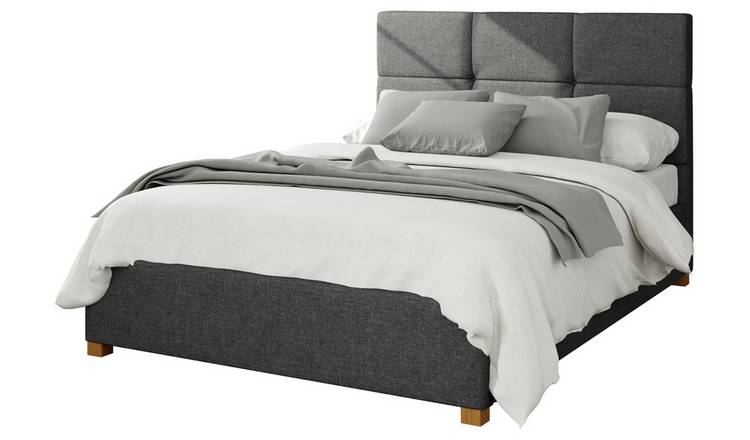 Aspire Caine Twill Superking Ottoman Bedframe - Charcoal
