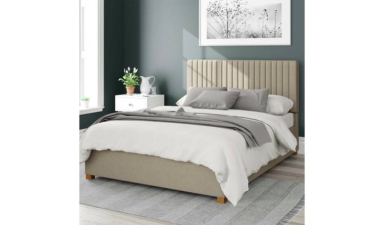 Aspire Grant Linen Kingsize Ottoman Bedframe - Natural