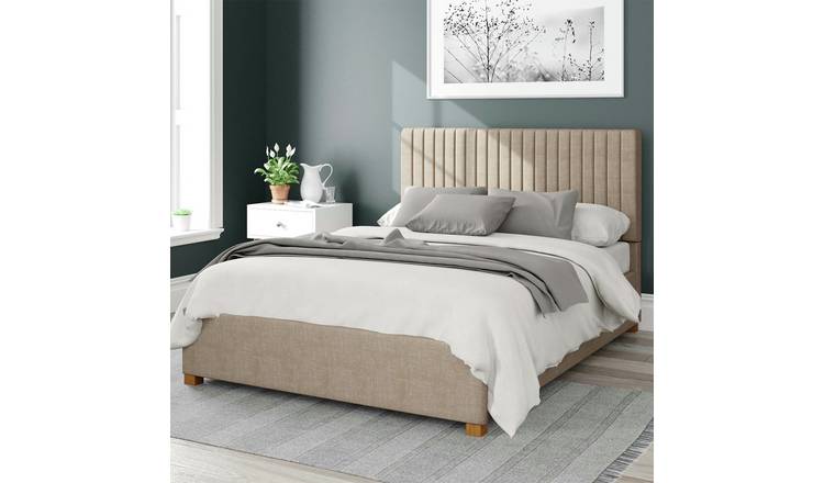 Aspire Grant Weave Double Ottoman Bedframe - Mink