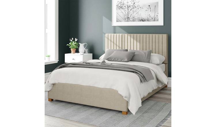 Aspire Grant Weave Double Ottoman Bedframe - Cream