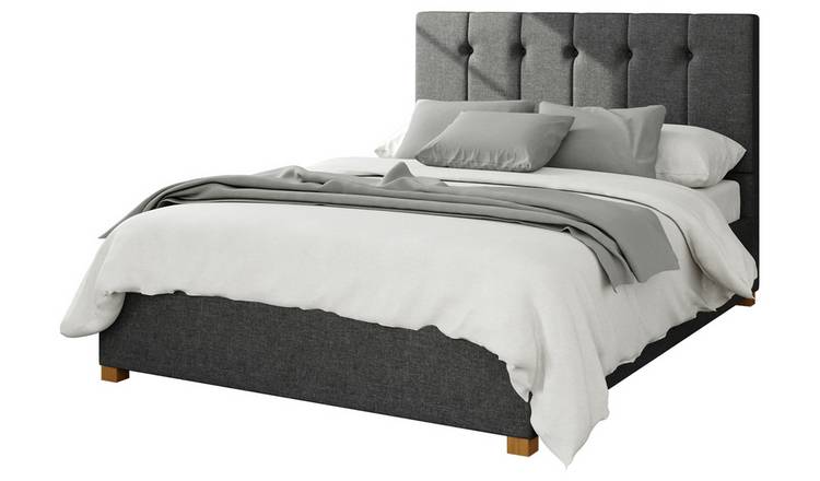 Aspire Hepburn Twill Kingsize Ottoman Bedframe - Charcoal