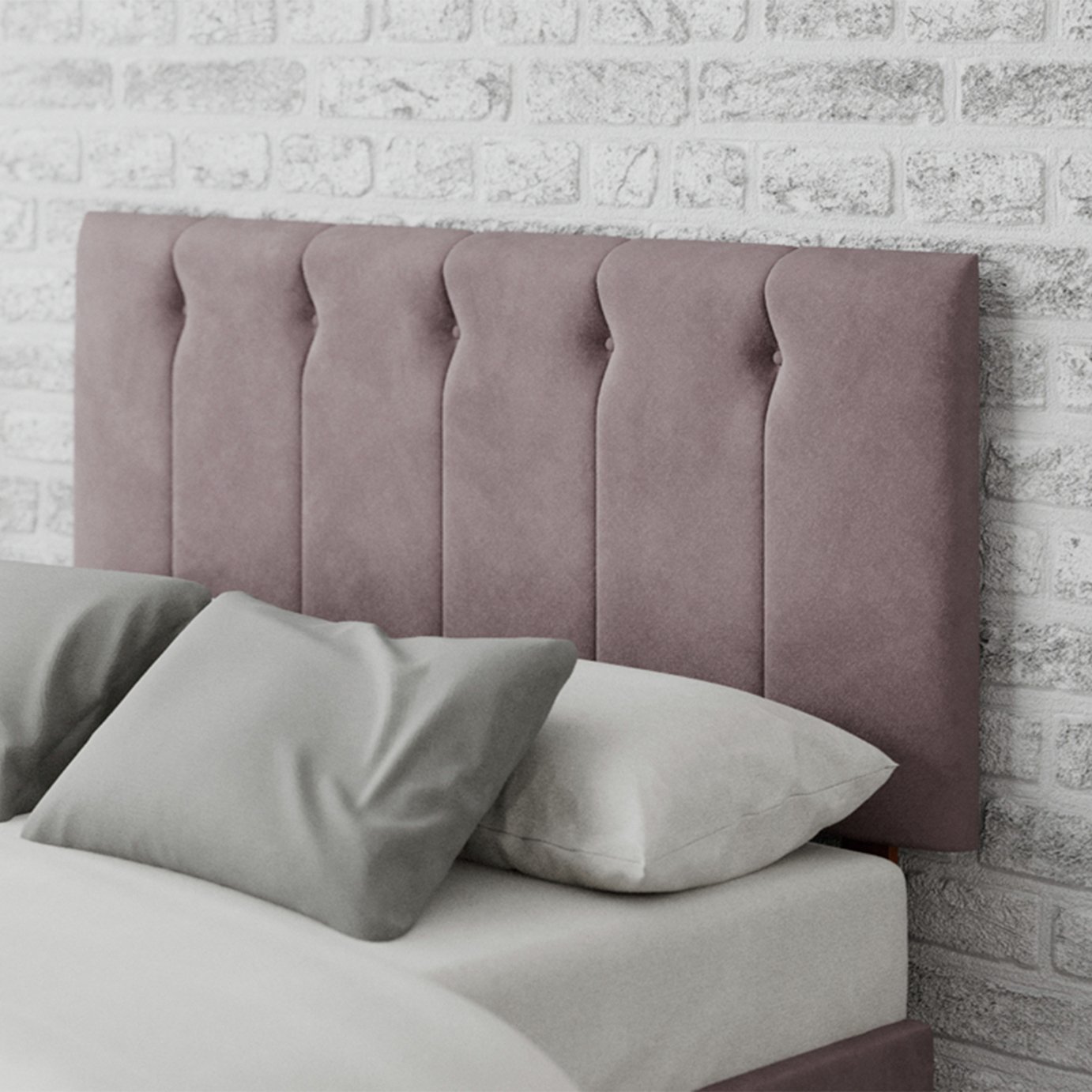 Aspire Hepburn Velvet Kingsize Headboard - Blush