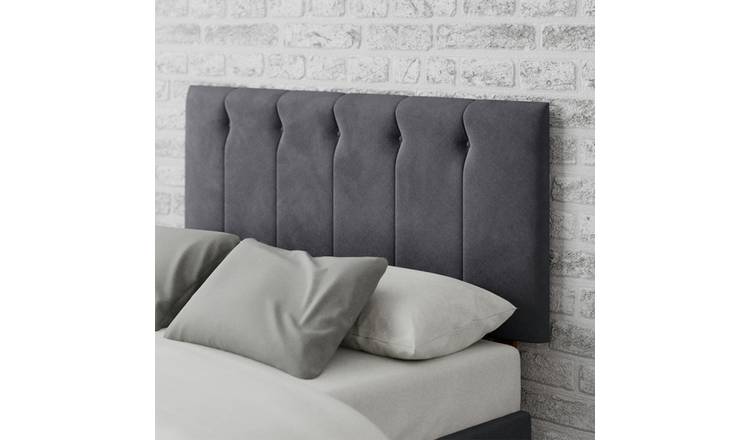 Aspire Hepburn Velvet Kingsize Headboard - Steel