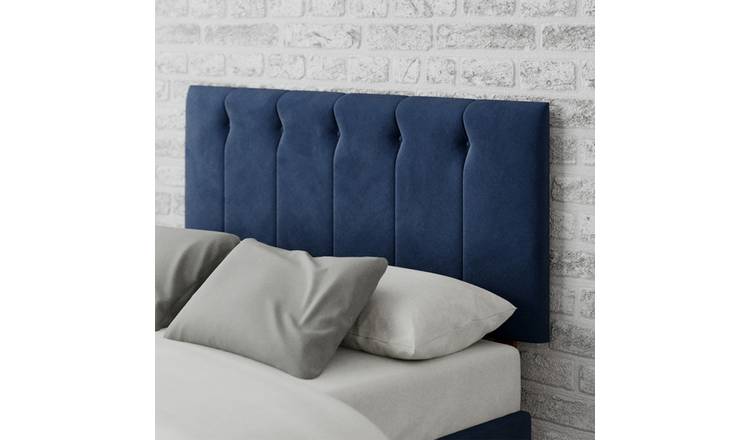 Aspire Hepburn Velvet Superking Headboard - Navy