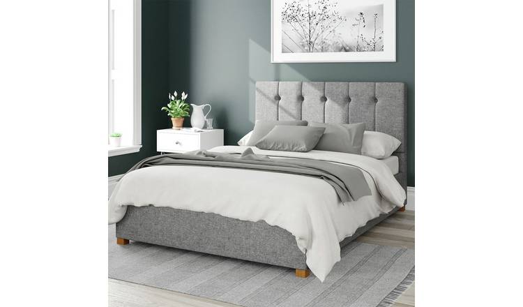 Aspire Hepburn Twill Double Ottoman Bedframe - Grey
