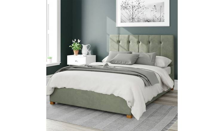 Aspire Hepburn Velvet Double Ottoman Bedframe - Duck Egg