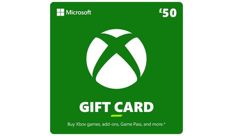 Xbox 50 pound gift on sale card