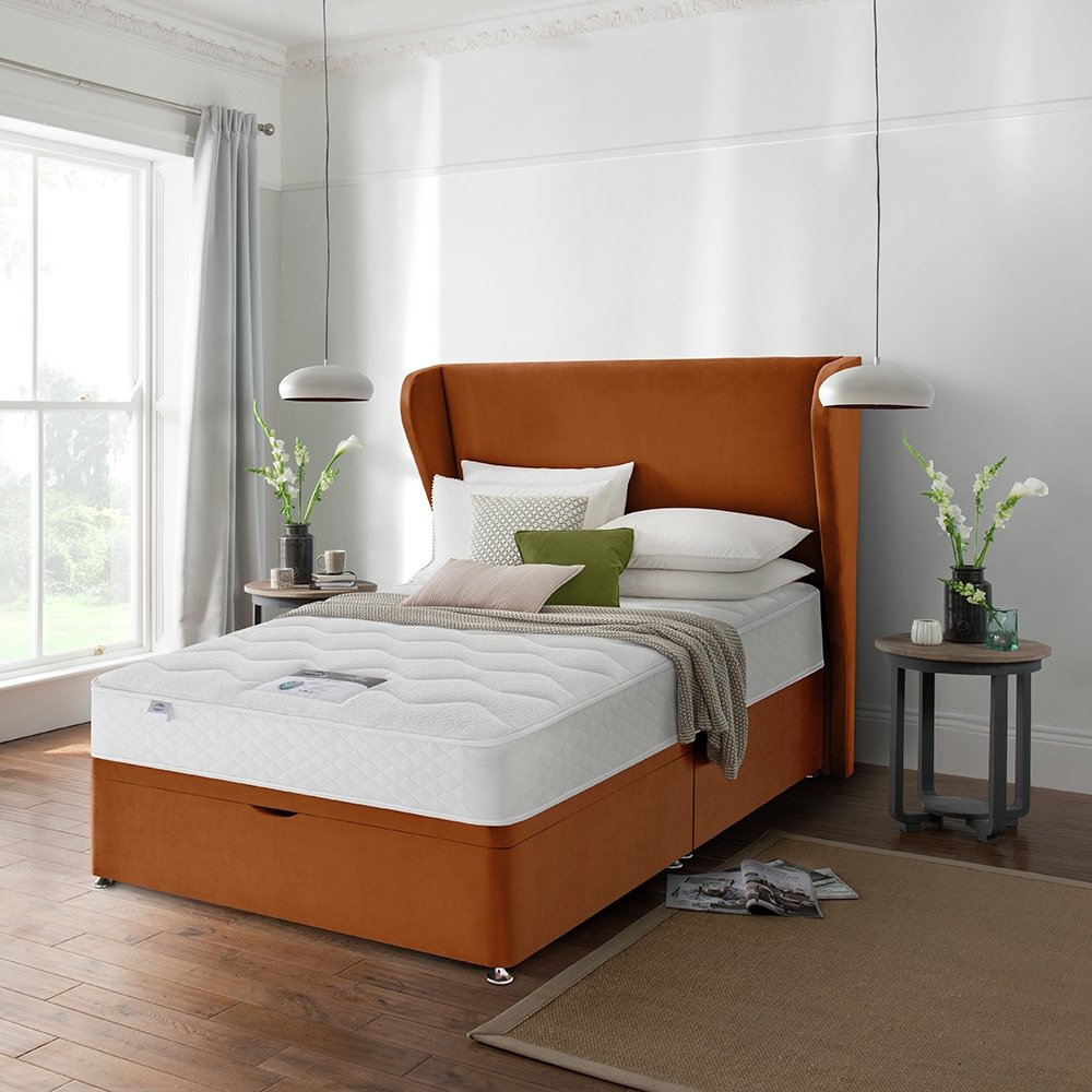 Silentnight 1000 Pocket Eco Kingsize Ottoman Divan Bed-Amber