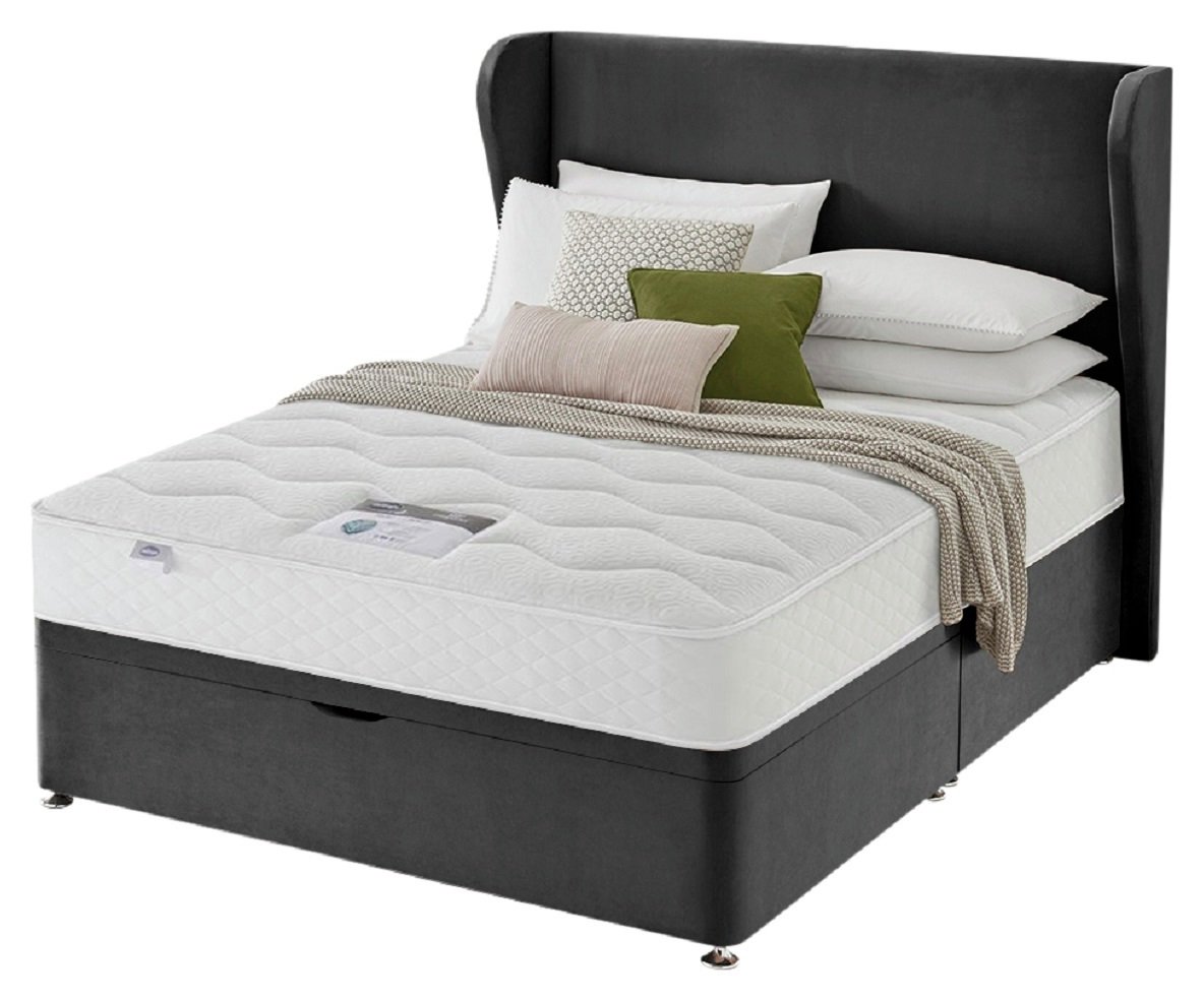 Silentnight 1000 Pkt Eco Double Ottoman Divan Bed- Charcoal