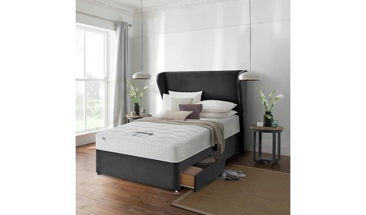 Silentnight Kingsize Eco 2 Drawer Divan Bed - Charcoal