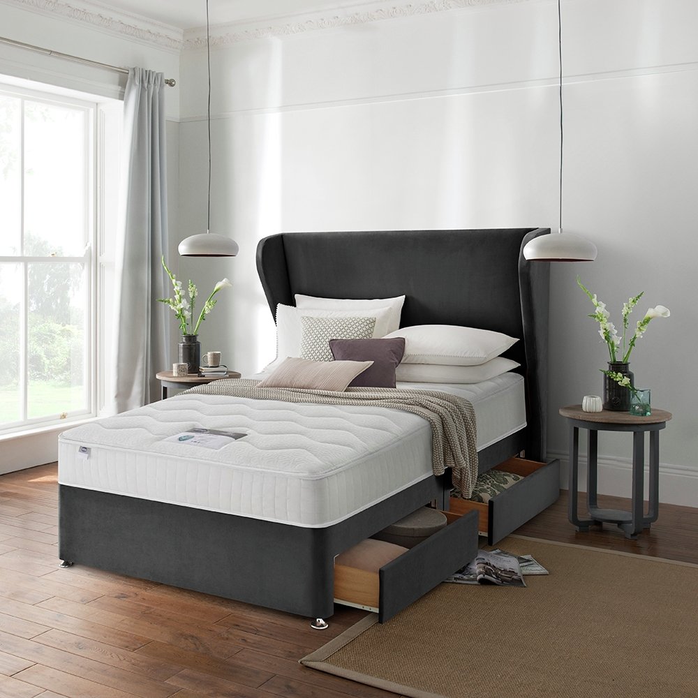 Silentnight Kingsize Eco 4 Drawer Divan Bed - Charcoal