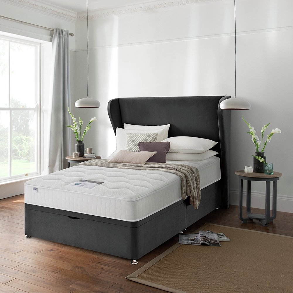 Silentnight 1000Pkt Eco Superking Ottoman Divan Bed-Charcoal