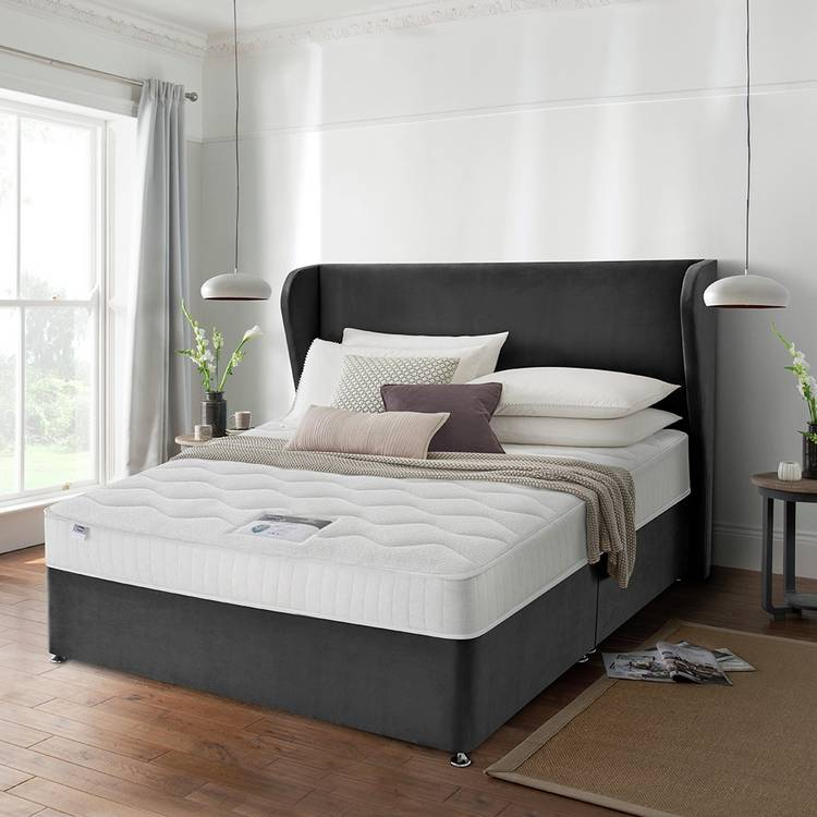 Silentnight Double Memory Divan Bed - Charcoal 0