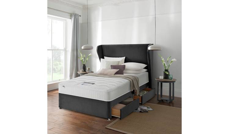 Silentnight Double Memory 4 Drawer Divan Bed - Charcoal