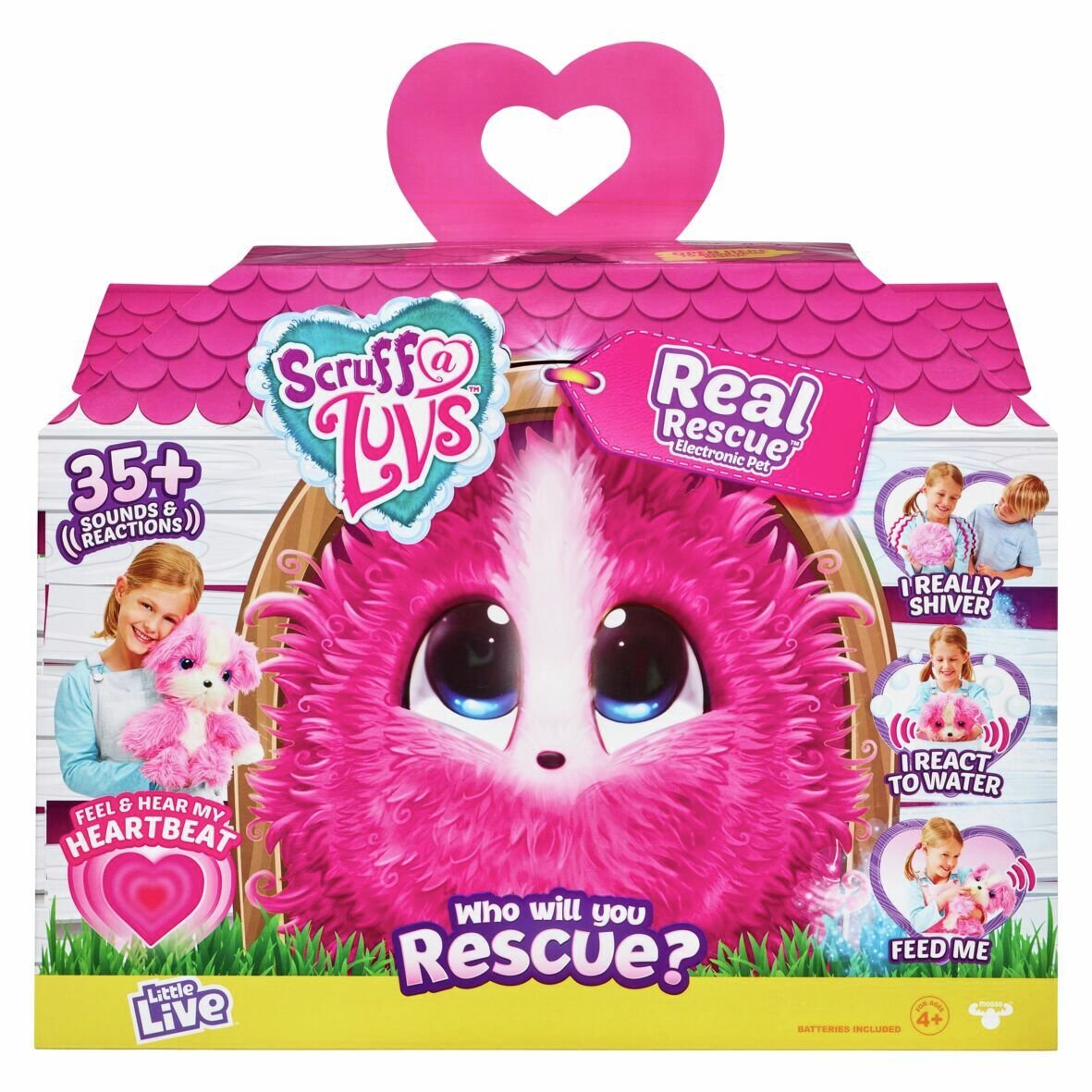 Scruff a Luvs Real Rescue - Surprise Interactive Pet - Pink