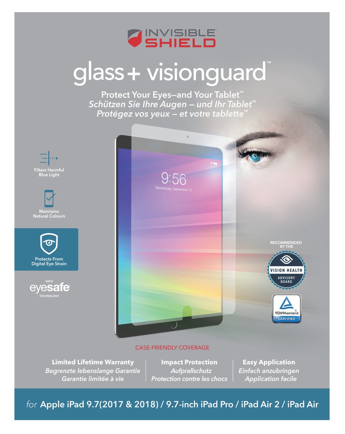 Zagg iPad Pro 9.7 Inch / Air 1/2 Glass Screen Protector