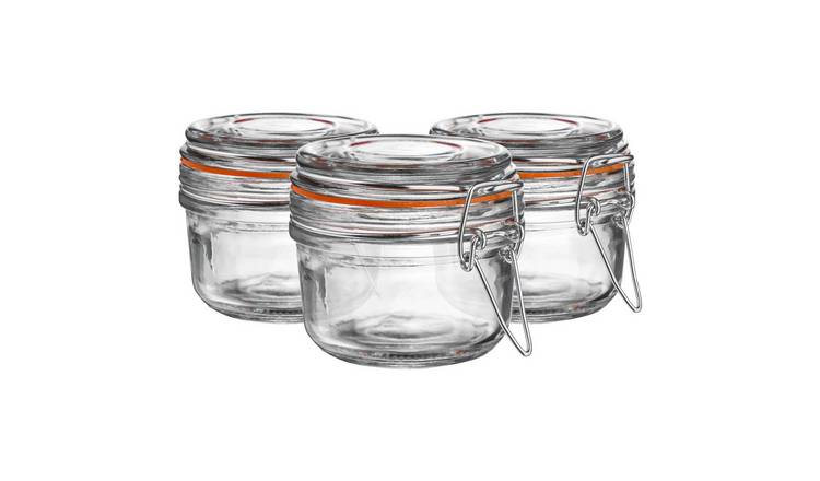 Argon Tableware Glass Storage Jars - Pack of 3