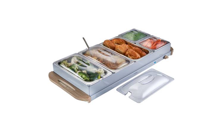 Cooks Professional 5 Section Buffet Warmer 9.6L with Hotplate Function - Grey