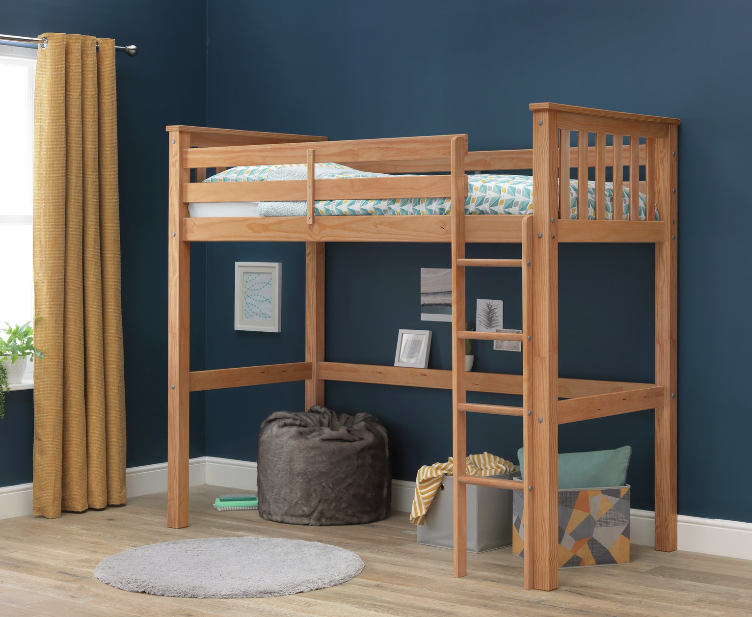 wooden high sleeper bed