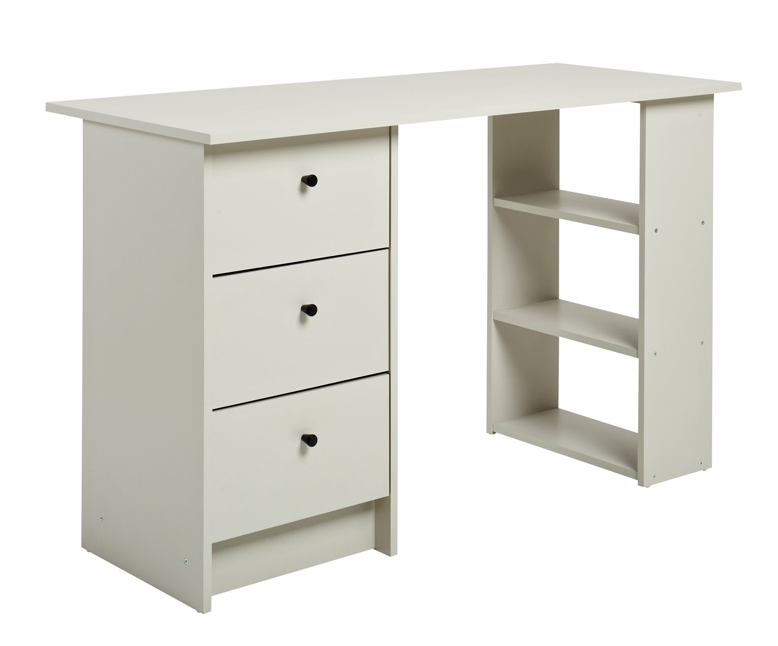 Argos Home Malibu 3 Drawer Office Desk - Soft Grey