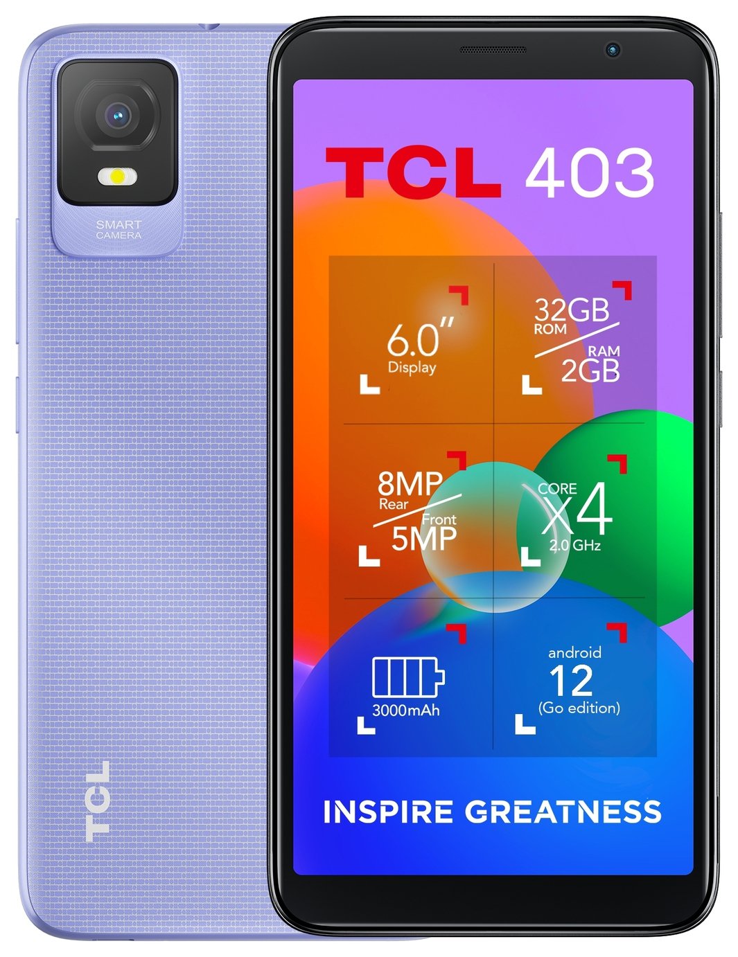 SIM Free TCL 403 32GB Mobile Phone - Mauve Mist
