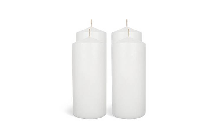 Habitat Large Pillar Unscented Candle - Pack of 4 