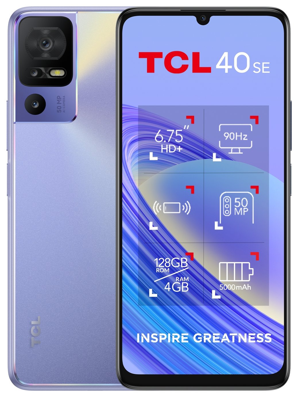 SIM Free TCL 40SE 128GB Mobile Phone - Twilight Purple