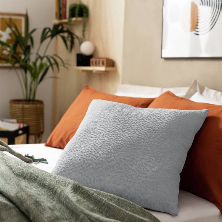 Habitat Textured Plain Cushion - Grey - 50x50cm 0