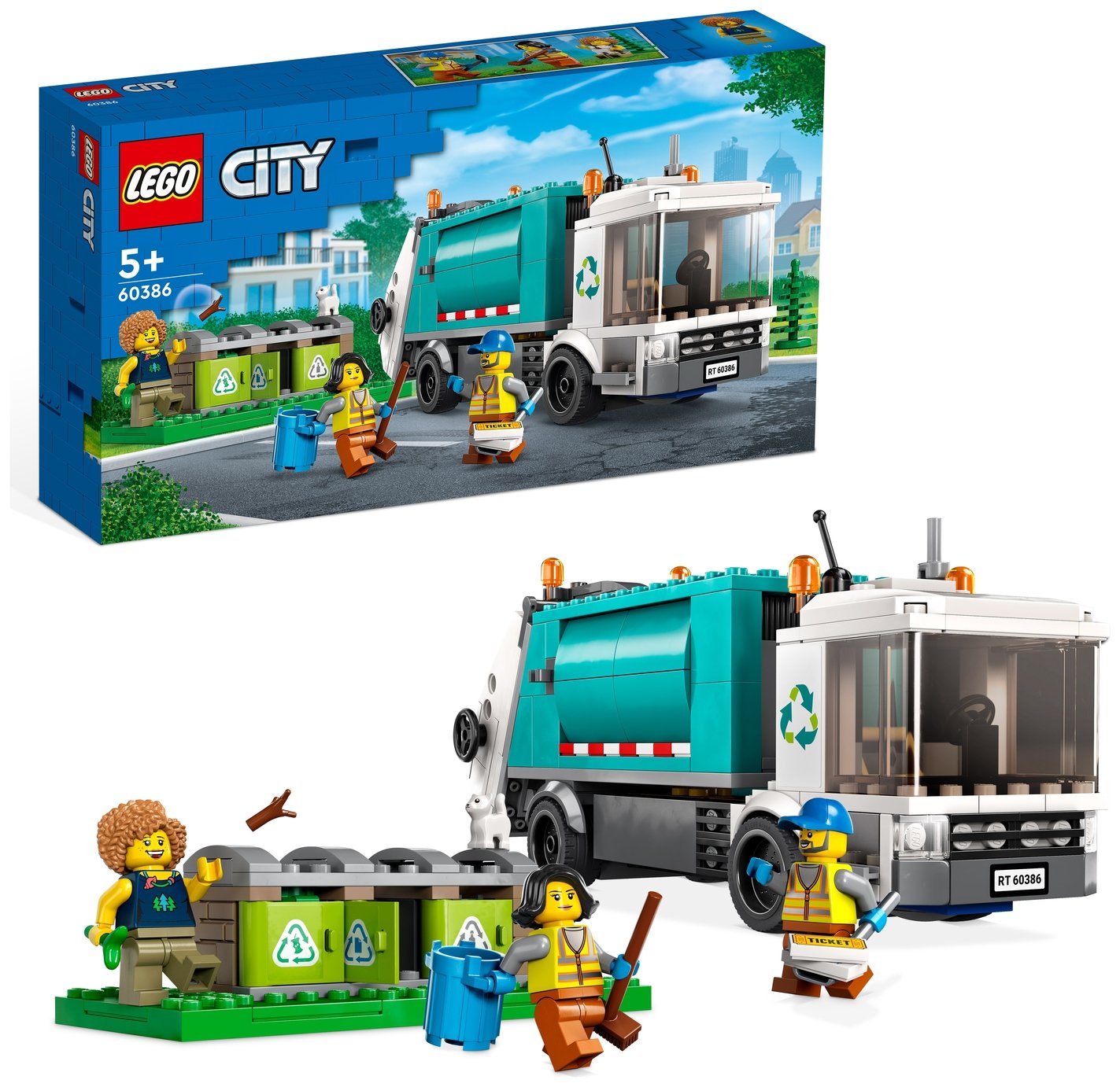 LEGO City Recycling Truck Bin Lorry Toy, Vehicle Set 60386