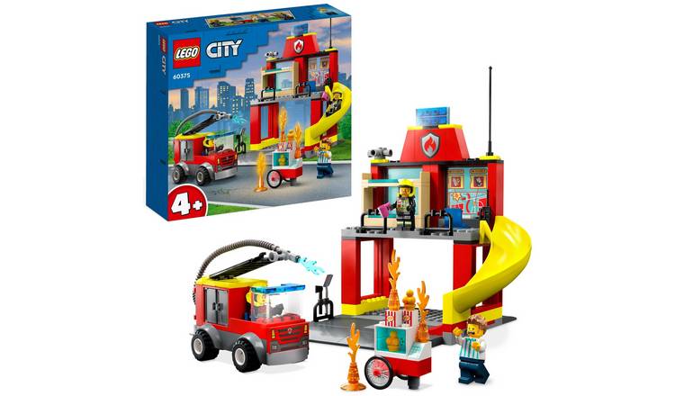 LEGO City 4+ Fire Station and Fire Engine Toy Playset 60375