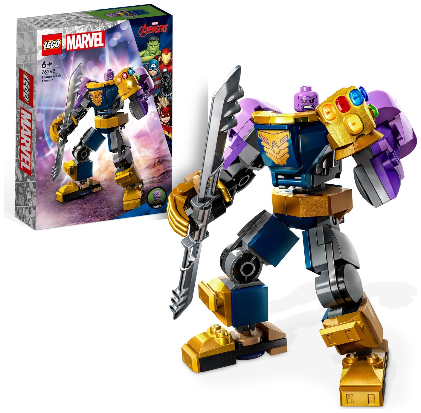 LEGO Marvel Thanos Mech Armour Avengers Figure Set 76242