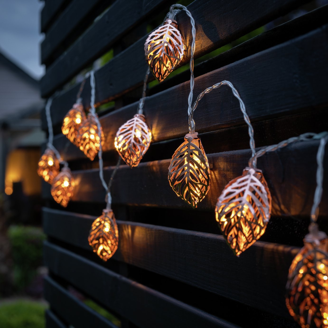 Garden by Sainsbury's Leaf String Lights - Copper 