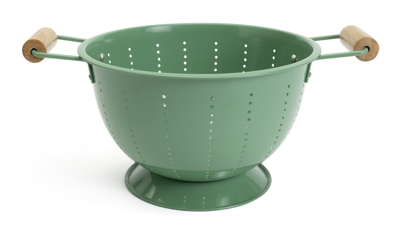 Habitat Enamel and Wood Colander