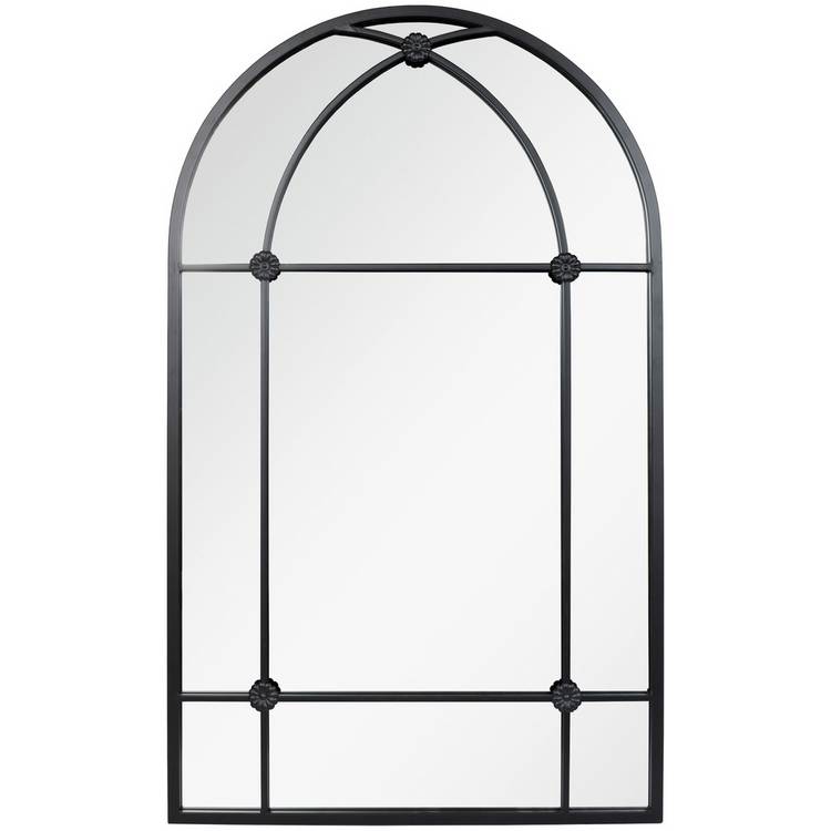 Aston & Wold Arundel Arch Shaped Garden Mirror - Black  0