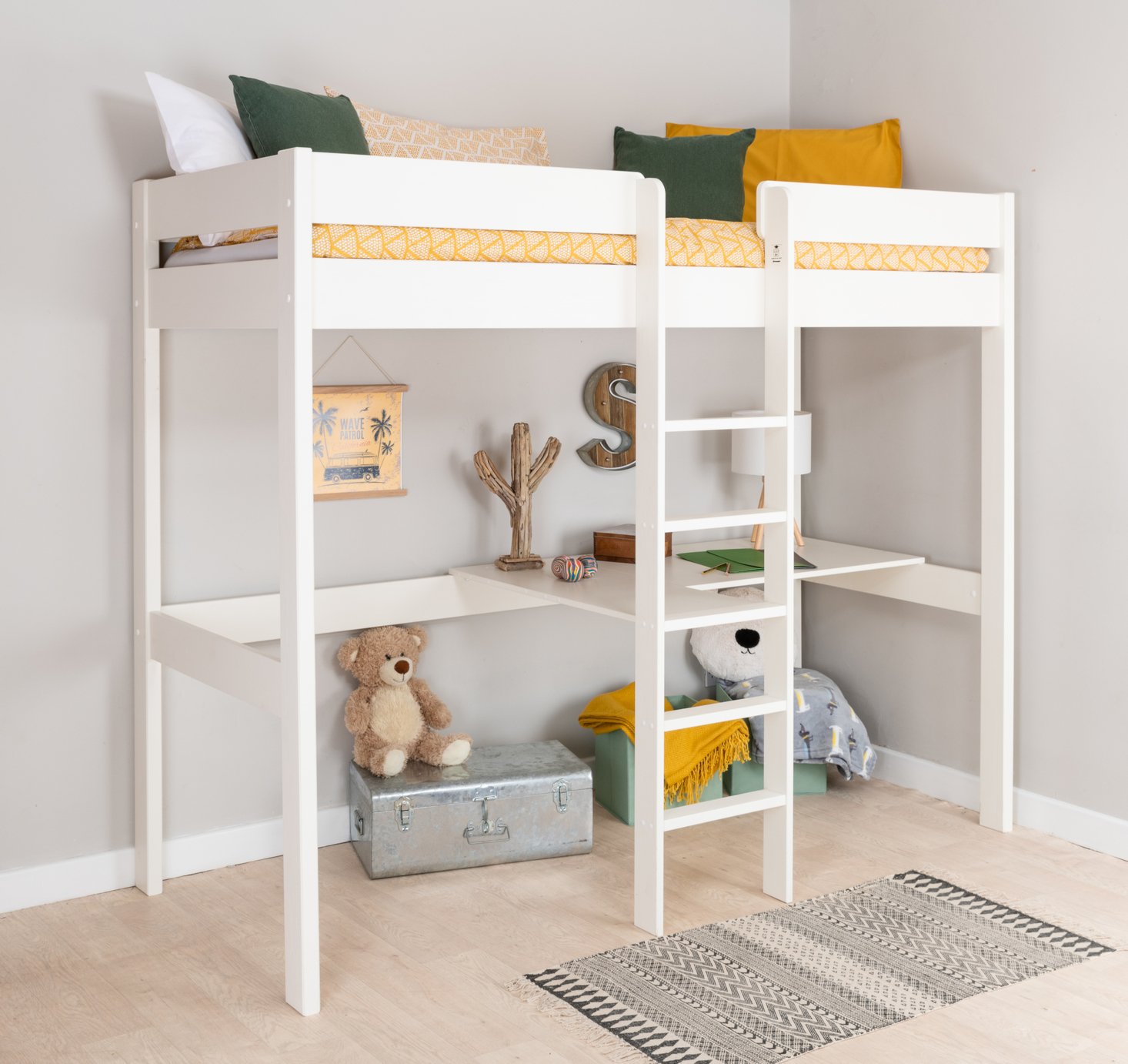 Stompa White High Sleeper Bed Frame And Desk 1407413 Argos Price Tracker Uk