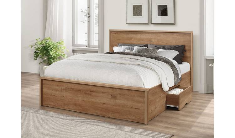 Oak effect deals double bed frame