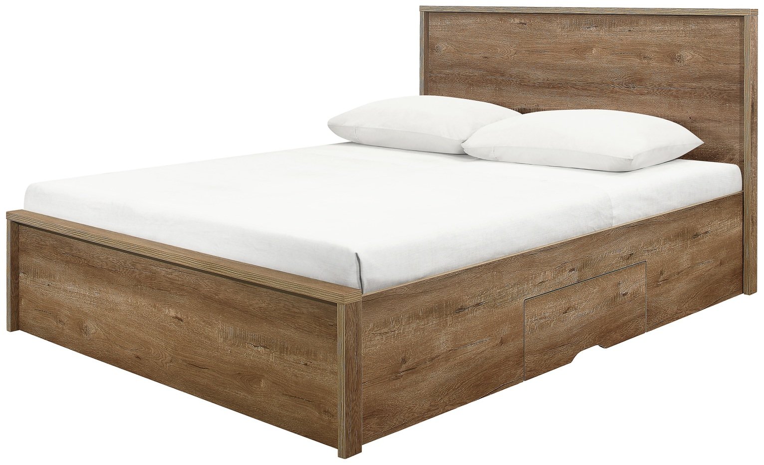Birlea Stockwell Small Double Rustic Wooden Bed Frame - Oak