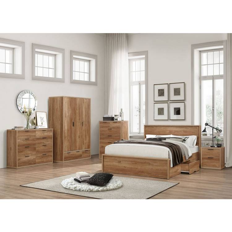 Birlea Stockwell Small Double Rustic Wooden Bed Frame - Oak 0