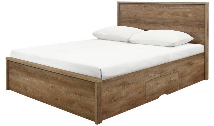 Birlea Stockwell Kingsize Rustic Wood Effect Bed Frame -Oak