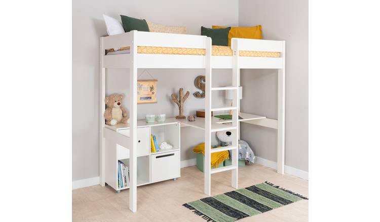 Buy Stompa White High Sleeper Bed Frame Desk Cube Unit Kids Beds Argos