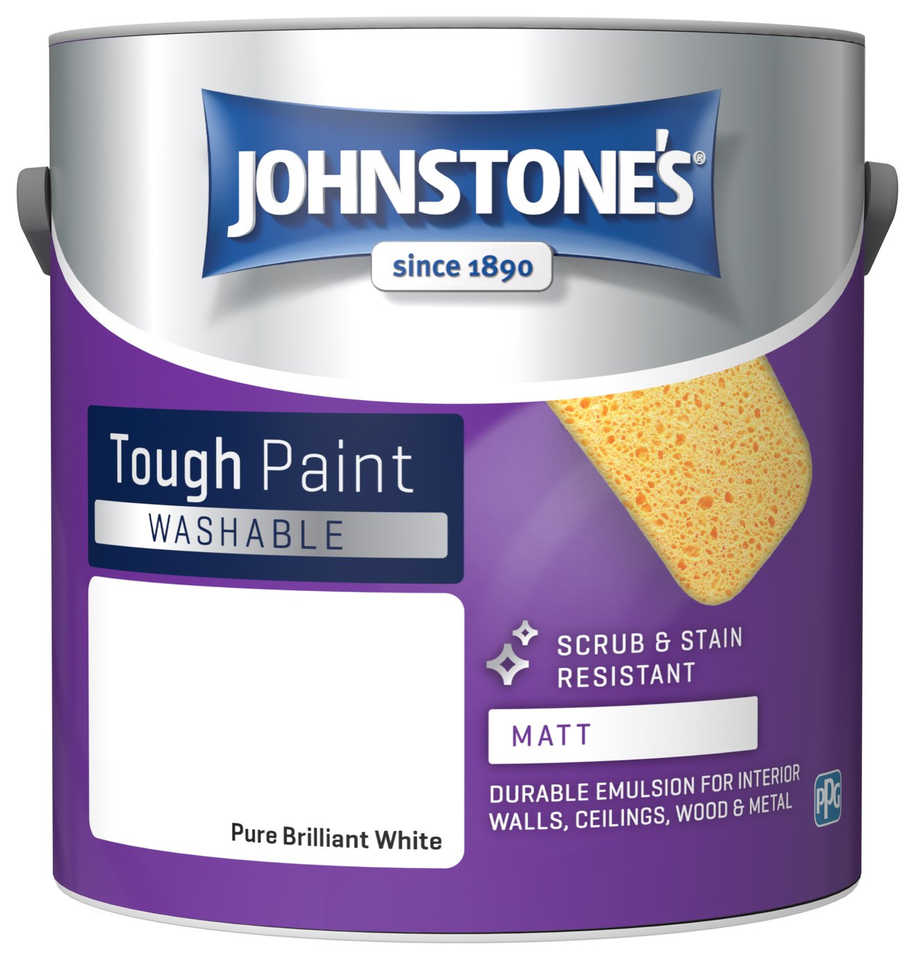 Johnstone's Washable Matt Paint 2.5L - Brilliant White