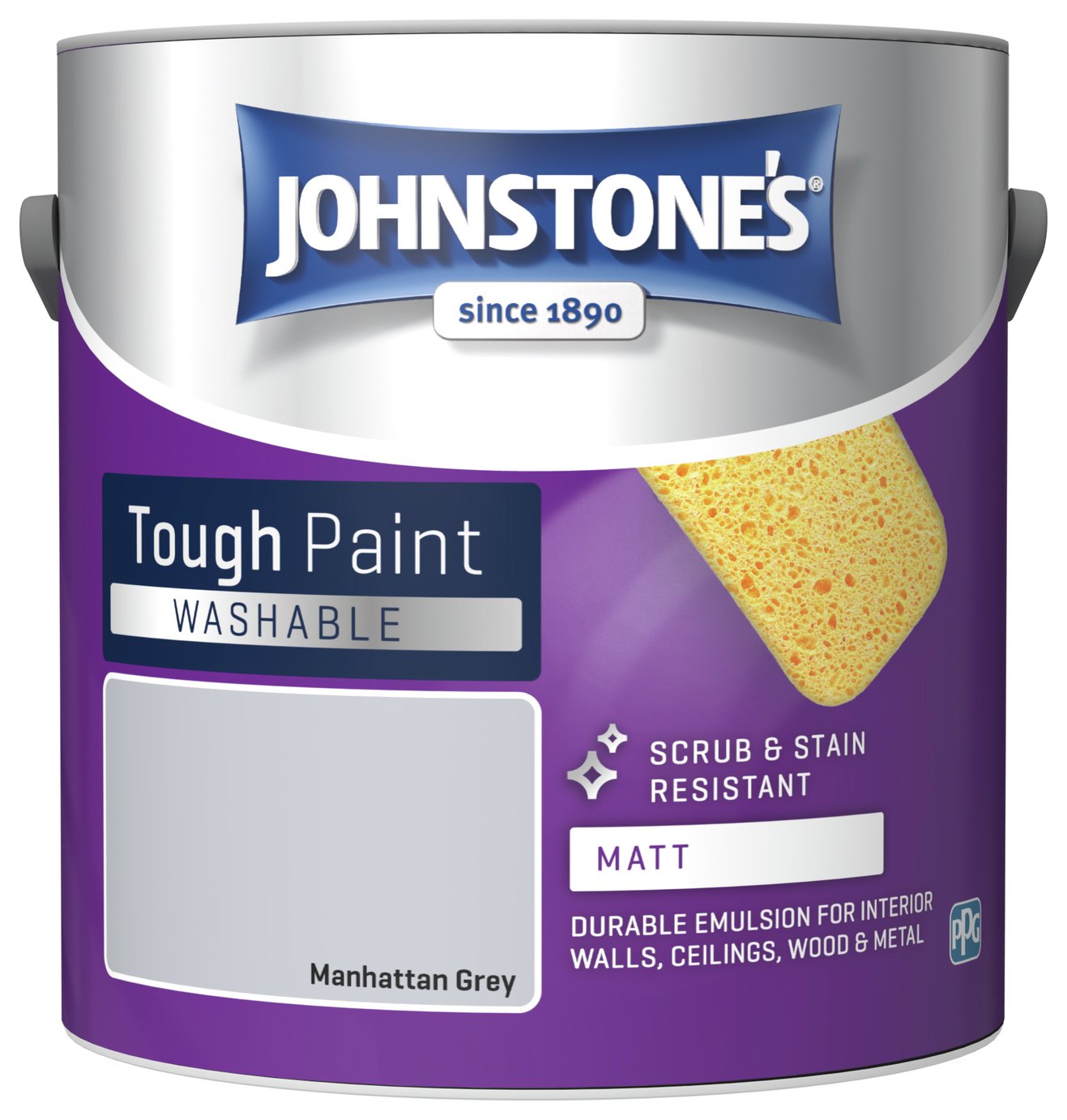 Johnstone's Washable Matt Paint 2.5L - Manhattan Grey