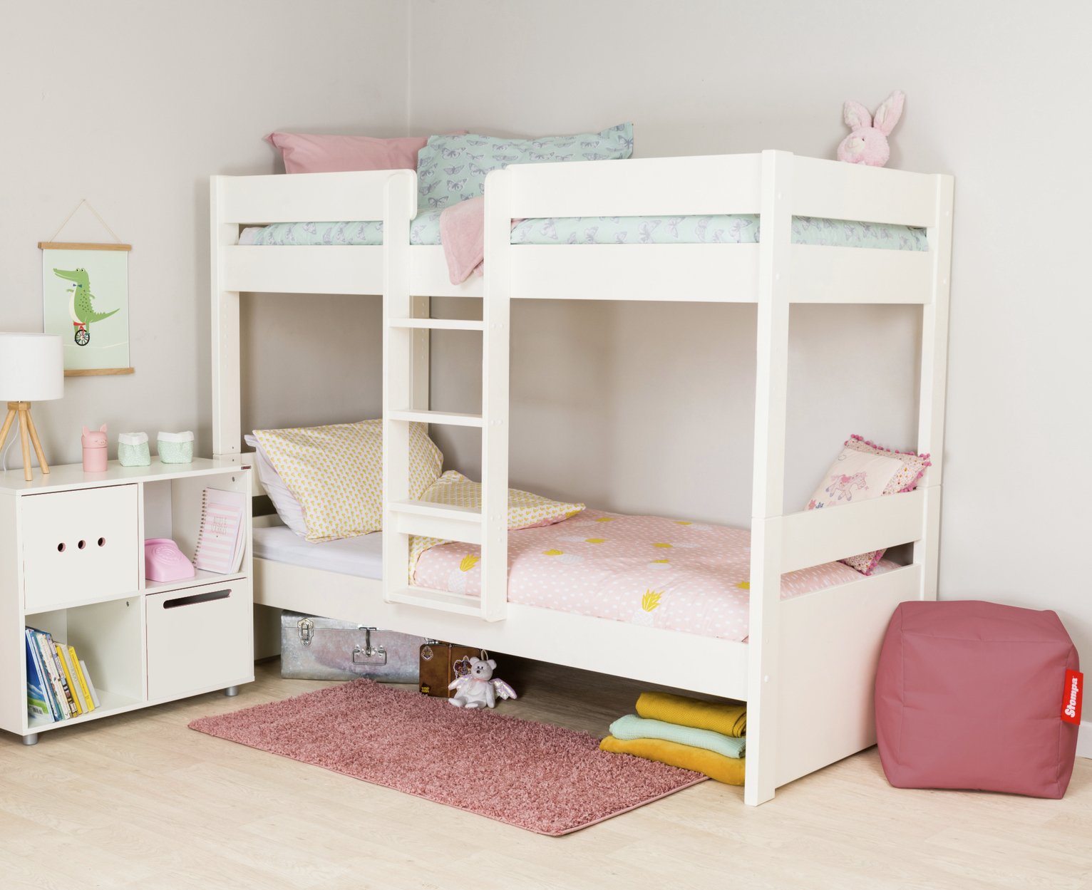 Stompa White Bunk Bed & Mattress