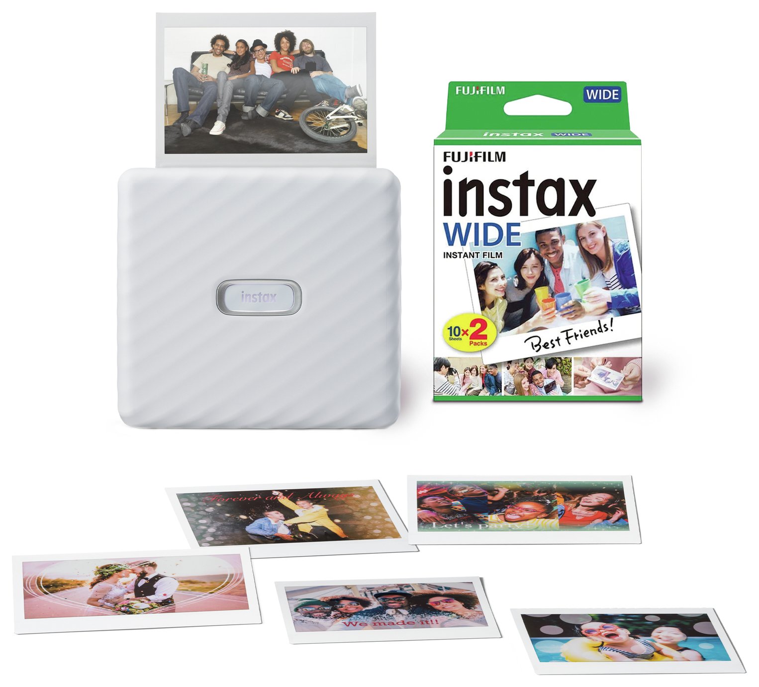 instax Wide Link Smartphone Printer With 20 Shots- White