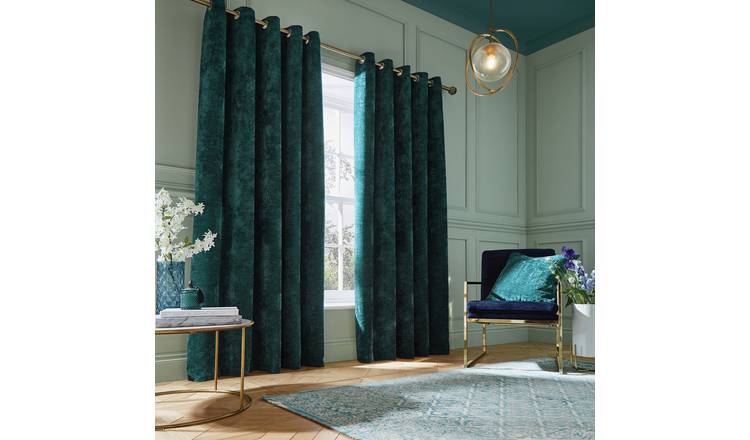 Hyperion Selene Chenille Curtain - Teal - 117X229cm