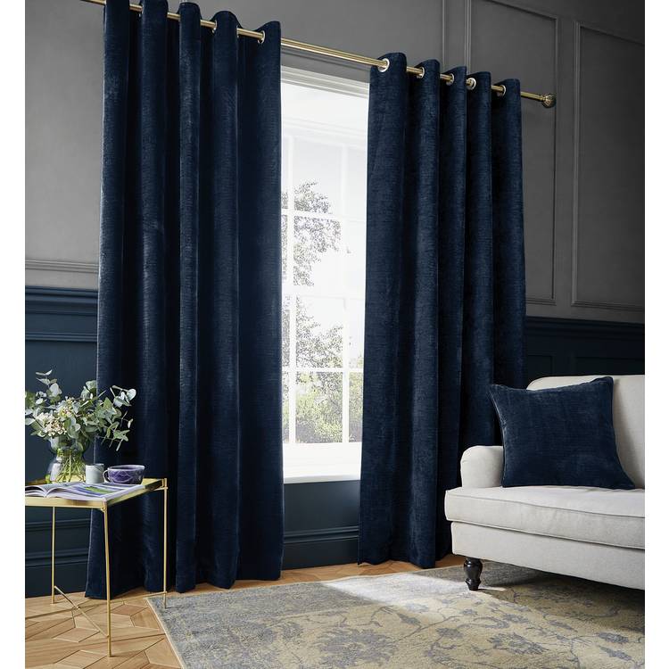 Hyperion Selene Chenille Curtain - Navy - 117X229cm 0