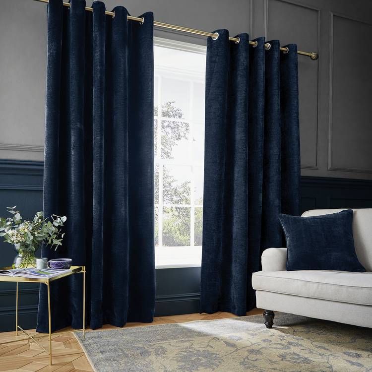 Hyperion Selene Chenille Curtain - Navy - 168X229cm 0