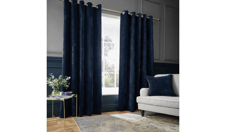 Hyperion Selene Chenille Curtain - Navy - 168X183cm